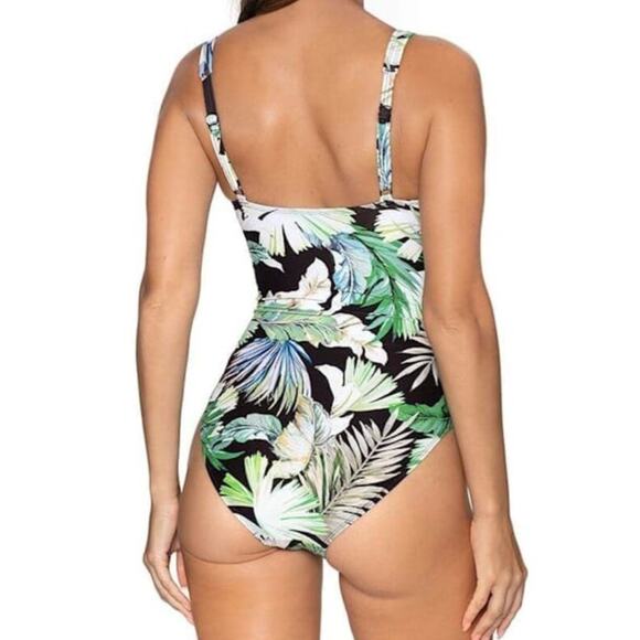 Nip Tuck Swimsuit Twistfront Kakadu Joanne Tummy Control 1 Piece Size 10 Floral - Picture 3 of 9